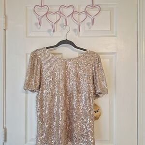 Sequin Blouse in Gold